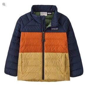 Patagonia Toddler Puffer Jacket Colorblock Navy/Orange | 3T